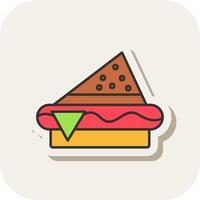 Sandwich Line Filled White Shadow Icon vector