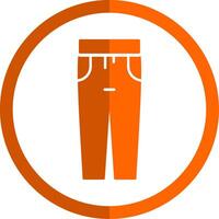 Trousers Glyph Orange Circle Icon vector