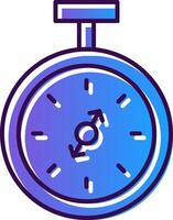 bolsillo reloj degradado lleno icono vector