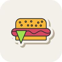 Fast Food Line Filled White Shadow Icon vector