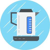 Electric Kettle Flat Blue Circle Icon vector