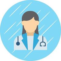 Female Doctor Flat Blue Circle Icon vector