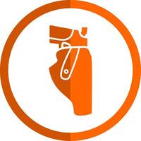 Pistol Holster Glyph Orange Circle Icon vector