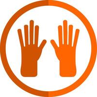 Leather Gloves Glyph Orange Circle Icon vector