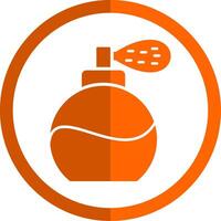 perfume botella glifo naranja circulo icono vector