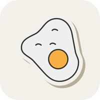 Eggs Line Filled White Shadow Icon vector