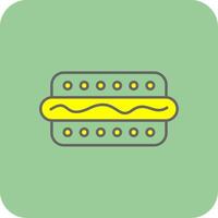Hot Dog Filled Yellow Icon vector