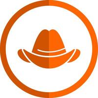 Hat Glyph Orange Circle Icon vector