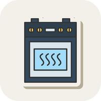 Cooking Stove Line Filled White Shadow Icon vector
