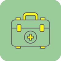 First Aid Box Filled Yellow Icon vector