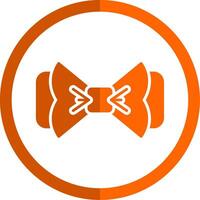 Bow Tie Glyph Orange Circle Icon vector