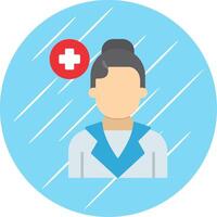 Nurse Flat Blue Circle Icon vector