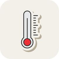 Thermometer Line Filled White Shadow Icon vector