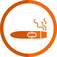 Cigar Glyph Orange Circle Icon vector