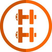 Cuff Links Glyph Orange Circle Icon vector