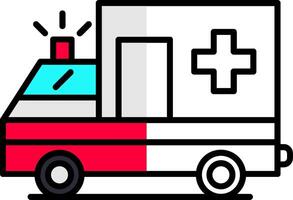 Ambulance Filled Half Cut Icon vector