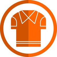 casual camisa glifo naranja circulo icono vector