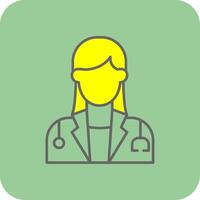 Female Doctor Filled Yellow Icon vector