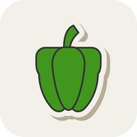 Capsicum Line Filled White Shadow Icon vector