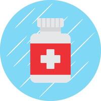 Medicine Bottle Flat Blue Circle Icon vector