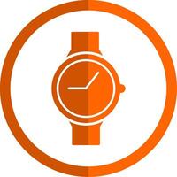 Casual Watch Glyph Orange Circle Icon vector