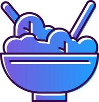 Salad Bowl Gradient Filled Icon vector