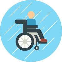 Disabled Person Flat Blue Circle Icon vector