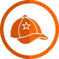 Cap Glyph Orange Circle Icon vector