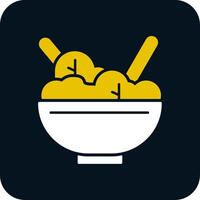 Salad Bowl Glyph Two Color Icon vector