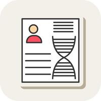 DNA Line Filled White Shadow Icon vector