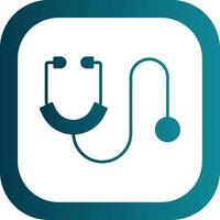 Stethoscope Glyph Gradient Round Corner Icon vector