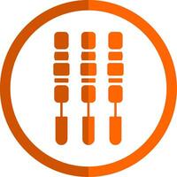 BBQ Stick Glyph Orange Circle Icon vector