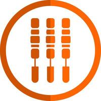 BBQ Stick Glyph Orange Circle Icon vector