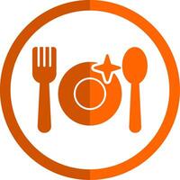 Crockery Glyph Orange Circle Icon vector