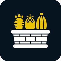 Vegetable Basket Glyph Two Color Icon vector