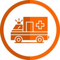 Ambulance Glyph Orange Circle Icon vector