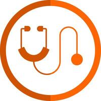 Stethoscope Glyph Orange Circle Icon vector