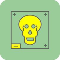 Skull X - ray Filled Yellow Icon vector