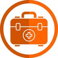First Aid Box Glyph Orange Circle Icon vector