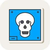 Skull X - ray Line Filled White Shadow Icon vector