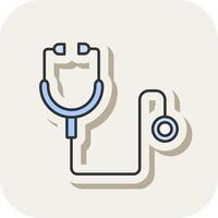 Stethoscope Line Filled White Shadow Icon vector