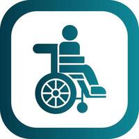 Disabled Person Glyph Gradient Round Corner Icon vector