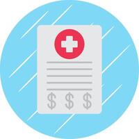 Medical Bill Flat Blue Circle Icon vector