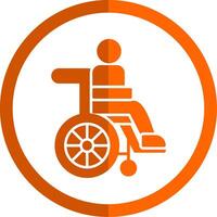 Disabled Person Glyph Orange Circle Icon vector