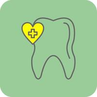 oral salud lleno amarillo icono vector