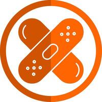 Band - Aid Glyph Orange Circle Icon vector