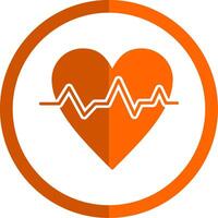 Pulse Rate Glyph Orange Circle Icon vector