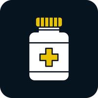 Medicine Bottle Glyph Two Color Icon vector