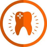 Tooth Glyph Orange Circle Icon vector