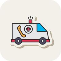 Emergency Line Filled White Shadow Icon vector